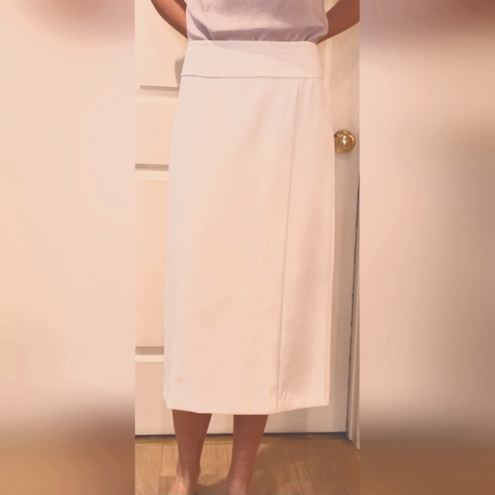 Kim Rogers White Pencil Skirt,  Size 10 - Picture 3 of 8